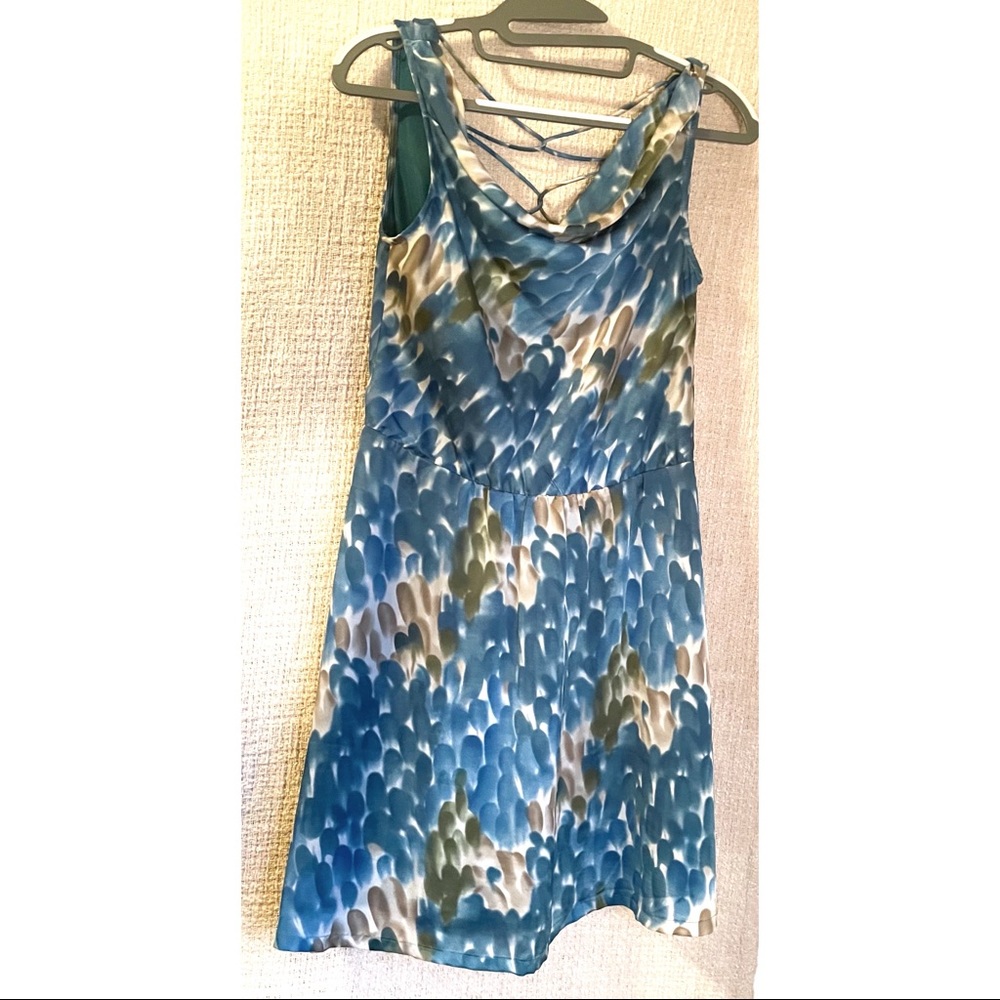 Blue and Beige springtime Dress size small.  Very J brand from boutique store.